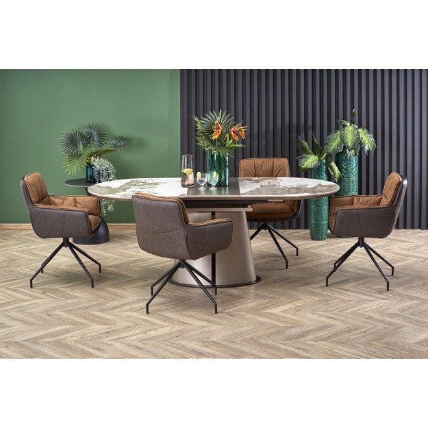 ROBINSON extension table, beige marble / cappuccino / black 17