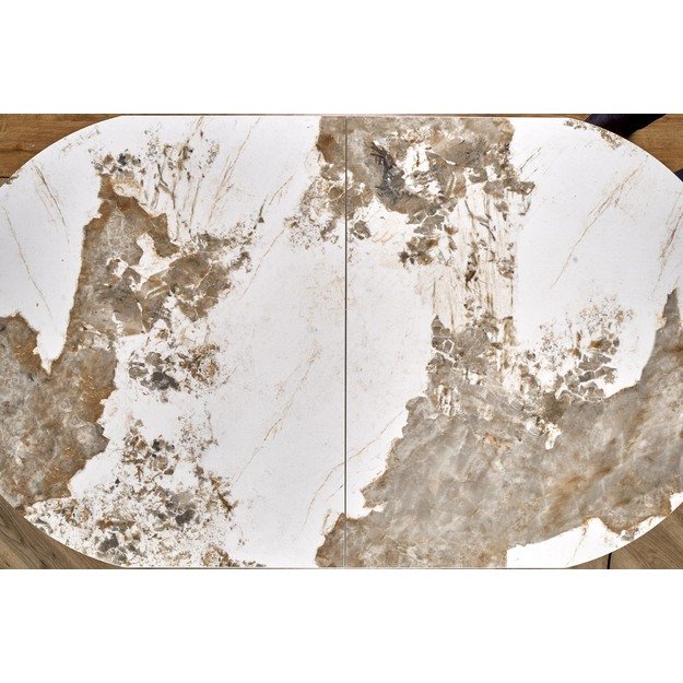 ROBINSON extension table, beige marble / cappuccino / black 1