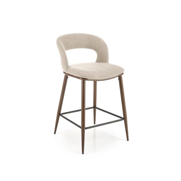 H114 bar stool, beige / walnut 4