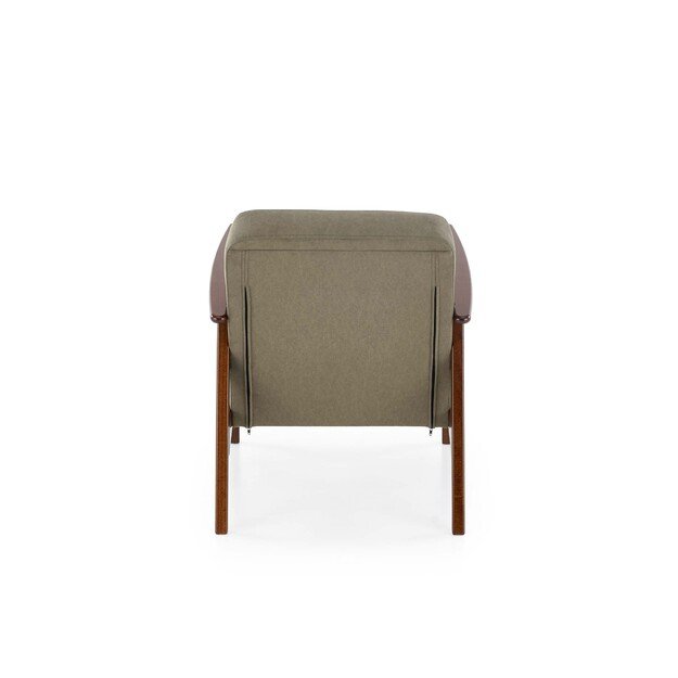 MILANO 1S, leisure chair, olive CASTEL#39 / dark walnut 1