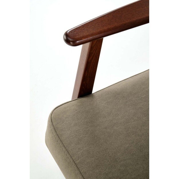 MILANO 1S, leisure chair, olive CASTEL#39 / dark walnut 6