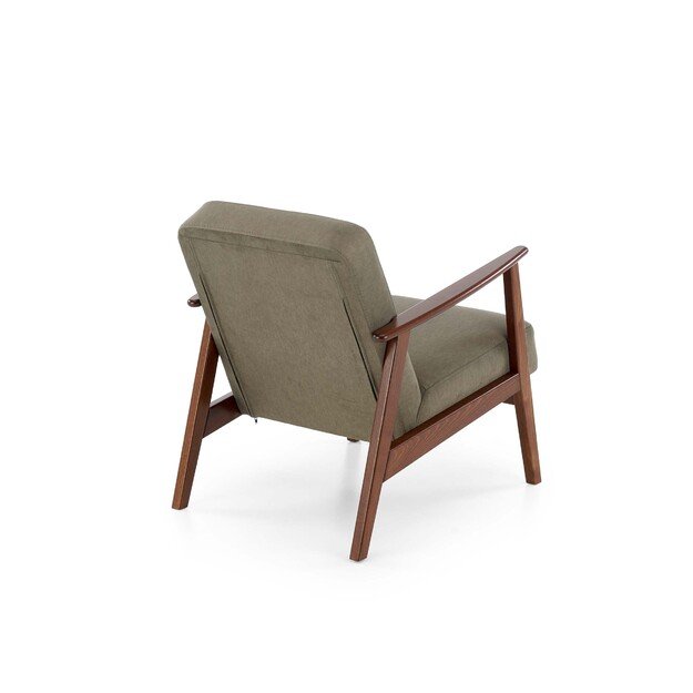 MILANO 1S, leisure chair, olive CASTEL#39 / dark walnut 2