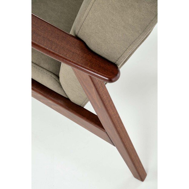 MILANO 1S, leisure chair, olive CASTEL#39 / dark walnut 7