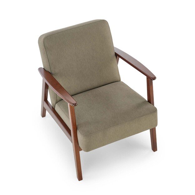MILANO 1S, leisure chair, olive CASTEL#39 / dark walnut 11