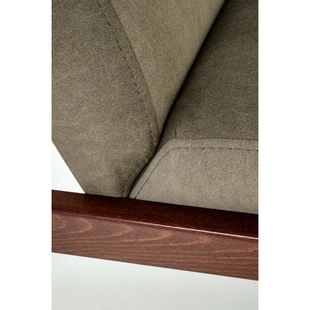 MILANO 1S, leisure chair, olive CASTEL#39 / dark walnut 9
