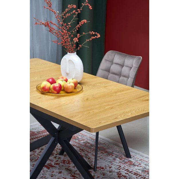 HOLTER extension table, top - gold oak, legs - black