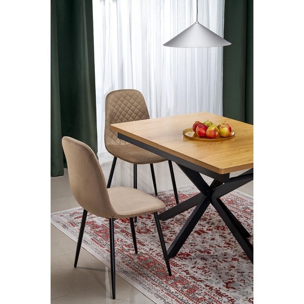 HOLTER extension table, top - gold oak, legs - black