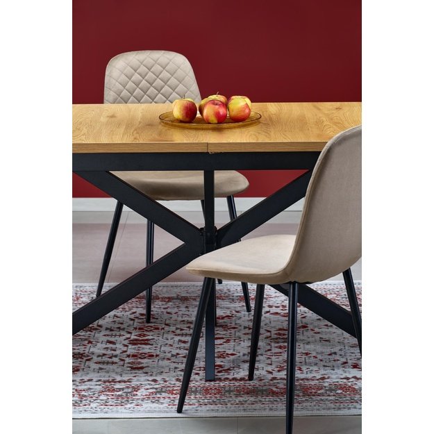 HOLTER extension table, top - gold oak, legs - black
