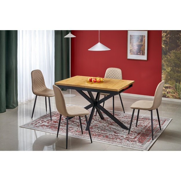 HOLTER extension table, top - gold oak, legs - black