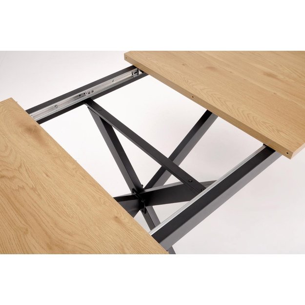 HOLTER extension table, top - gold oak, legs - black