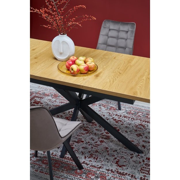 HOLTER extension table, top - gold oak, legs - black