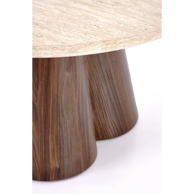 FRIDA  c.table travertine / walnut