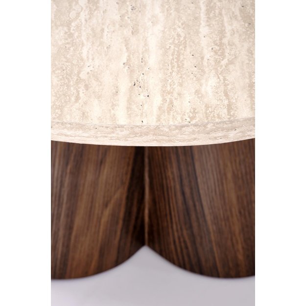 FRIDA  c.table travertine / walnut