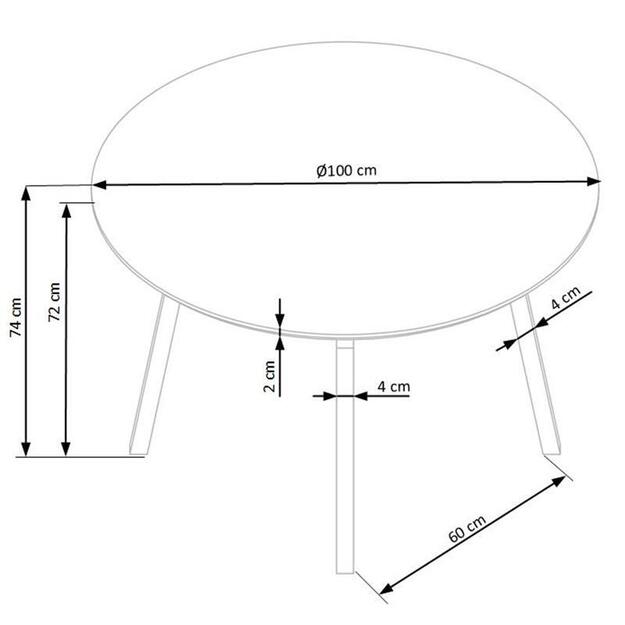 BALROG APVALUS stalas, rėmas - juodas, viršus- šviesiai pilkas
