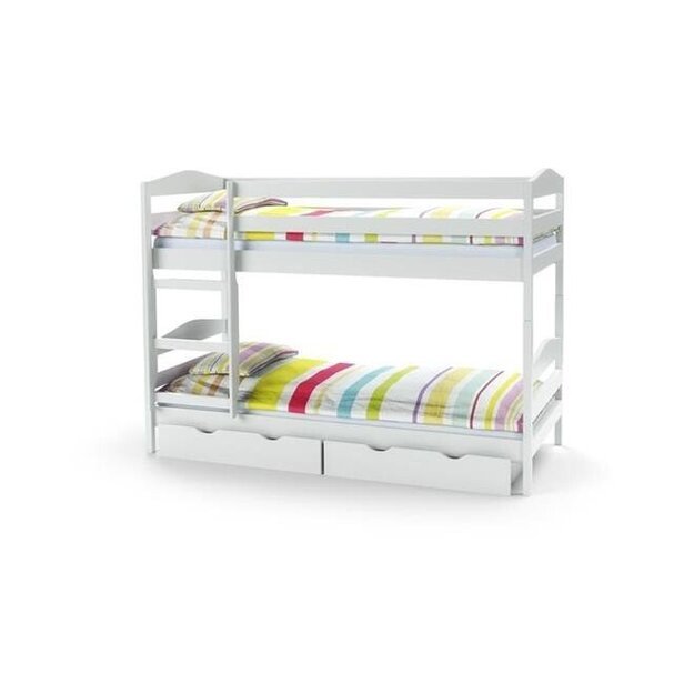 SAM - dviaukštė lova su čiužiniu – balta