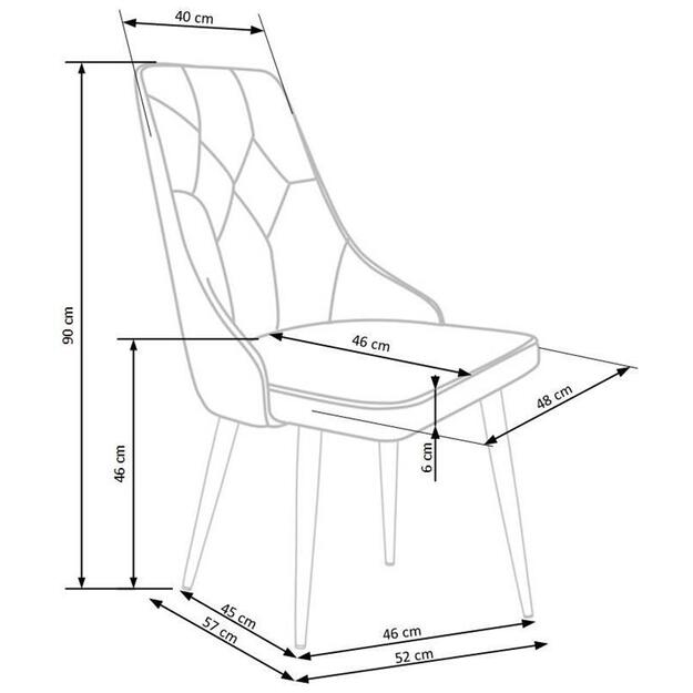 K365 bordo metalinė kėdė