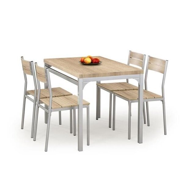 MALCOLM komplektas: stalas + 4 kėdės ąžuolas 
