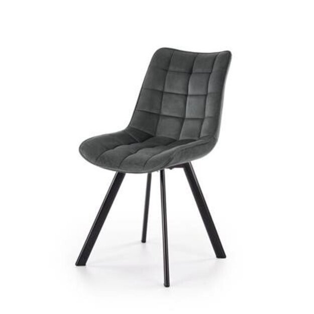 K332 kėdė kojos - juodos, sėdynė -tamsiai pilka