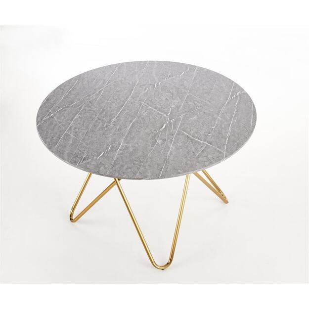 BONELLO stalas, viršus - pilkas marmuras, kojos- auksinės