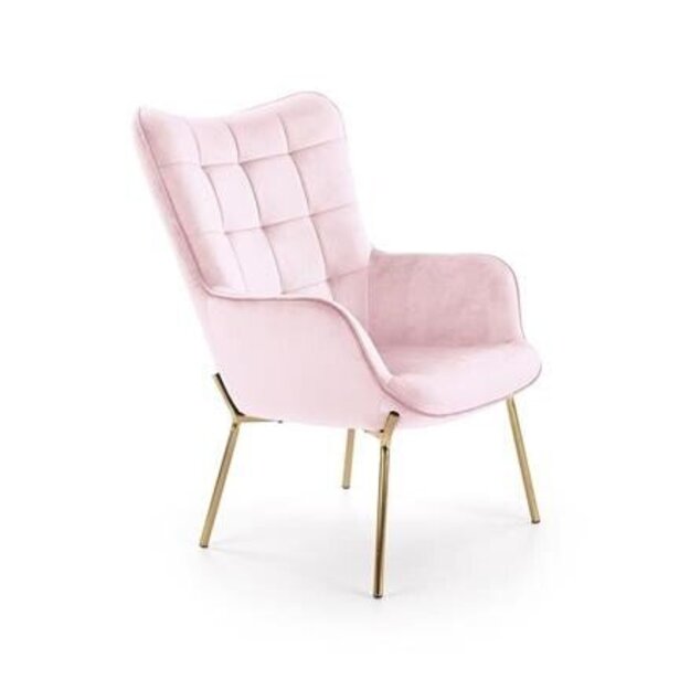 CASTEL 2 poilsio fotelis auksinis / šviesiai rožinis	