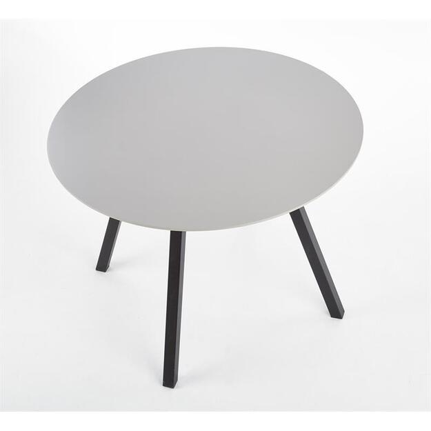 BALROG APVALUS stalas, rėmas - juodas, viršus- šviesiai pilkas