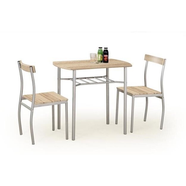 LANCE komplektas: stalas + 2 kėdės ąžuolas sonoma