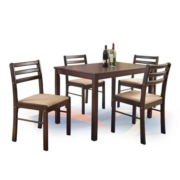 NEW STARTER komplektas: stalas + 4 kėdės espresso