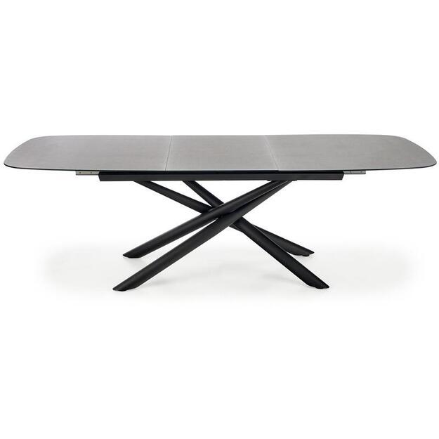 CAPELLO išskleidžiamas valgomojo stalas viršus - tamsiai pilkas, kojos - juodos