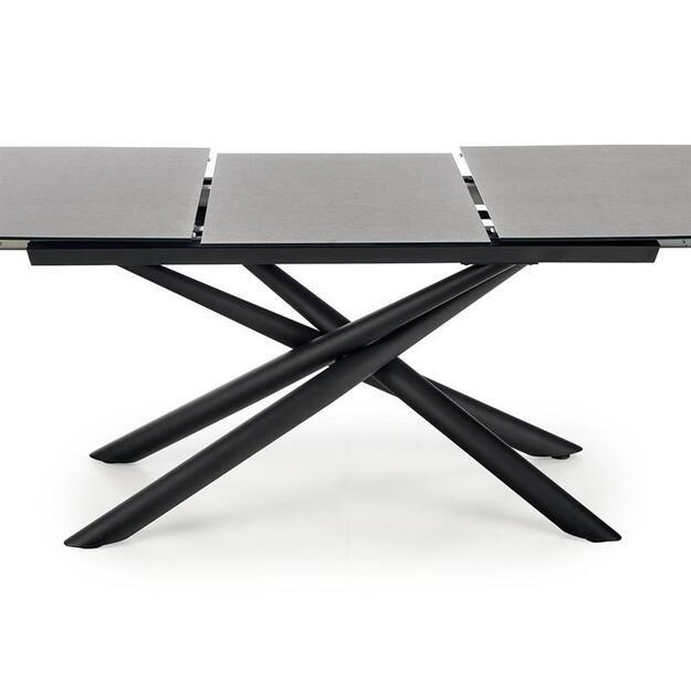 CAPELLO išskleidžiamas valgomojo stalas viršus - tamsiai pilkas, kojos - juodos