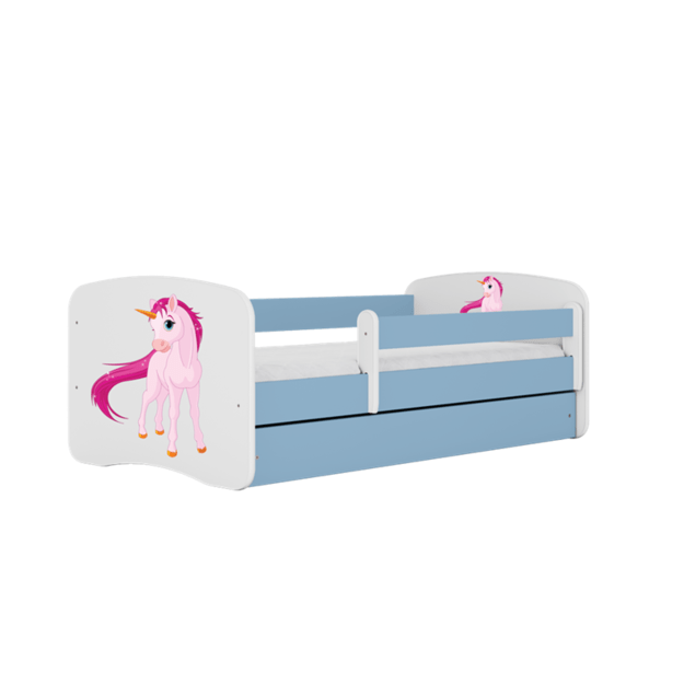 BABYDREAMS Bed babydreams blue unicorn without drawer without mattress 140/70, Blue