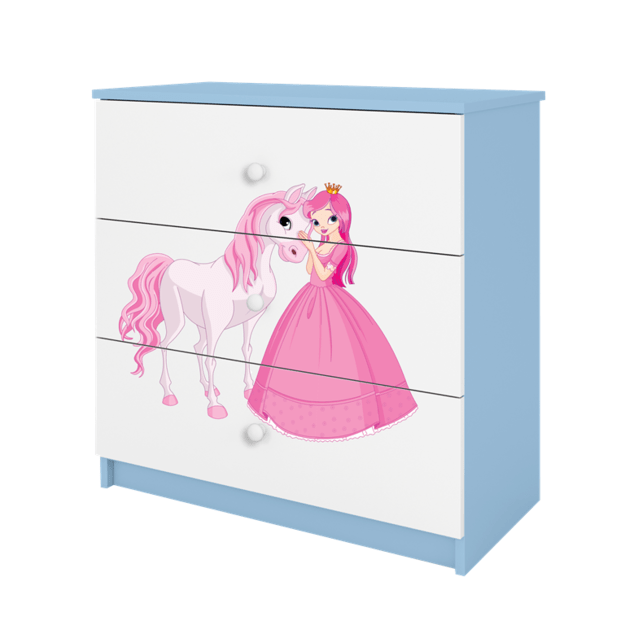 BABYDREAMS Chest of drawers babydreams blue princess horse, Blue