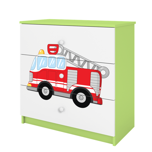 BABYDREAMS Chest of drawers babydreams green fire brigade, Green