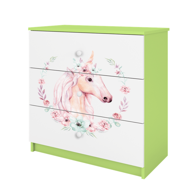 BABYDREAMS Chest of drawers babydreams green horse, Green