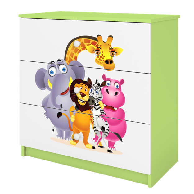 BABYDREAMS Chest of drawers babydreams green zoo, Green