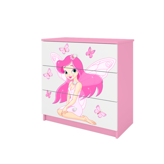 BABYDREAMS Chest of drawers babydreams pink fairy with butterflies, Pink 