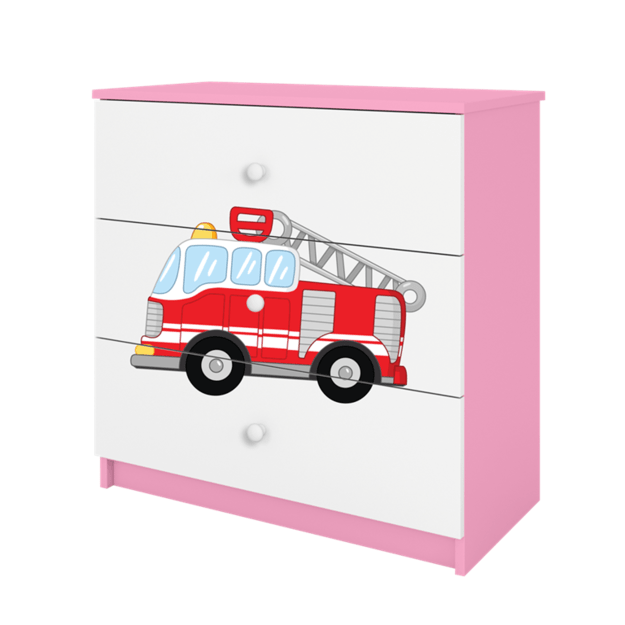 BABYDREAMS Chest of drawers babydreams pink fire brigade, Pink 