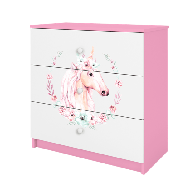 BABYDREAMS Chest of drawers babydreams pink horse, Pink 