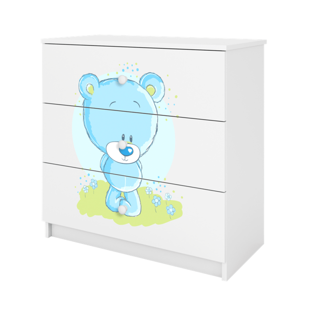 BABYDREAMS Chest of drawers babydreams white blue teddybear, White