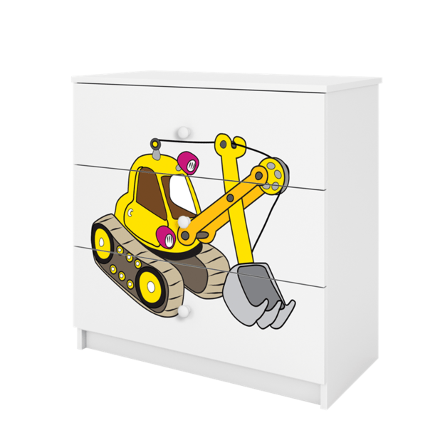 BABYDREAMS Chest of drawers babydreams white digger, White