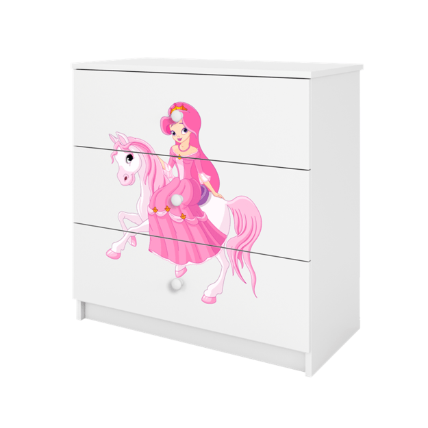BABYDREAMS Chest of drawers babydreams white princess on horse, White
