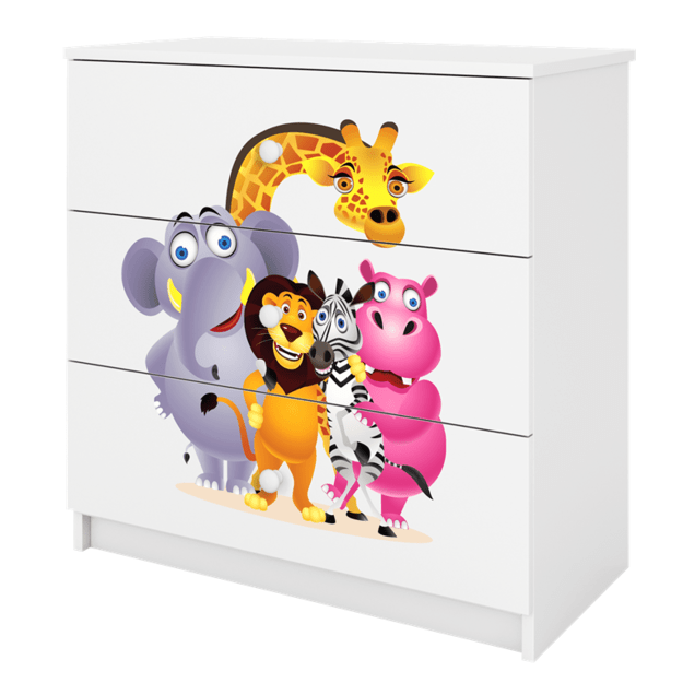 BABYDREAMS Chest of drawers babydreams white zoo, White