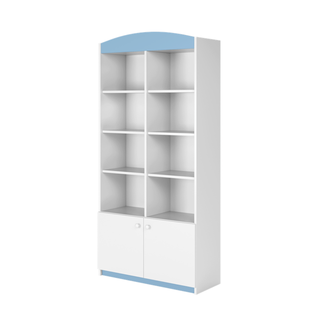BABYDREAMS Double bookcase closed blue, Blue