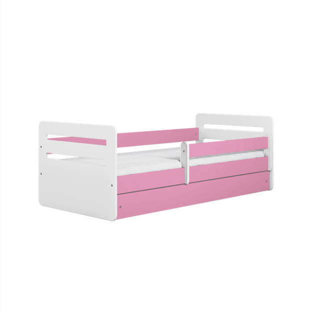 TOMI Bed tomi pink with drawer with mattress 140/80, Pink 