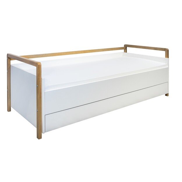 VICTOR Couch Victor white with drawer without mattress 180/80, White